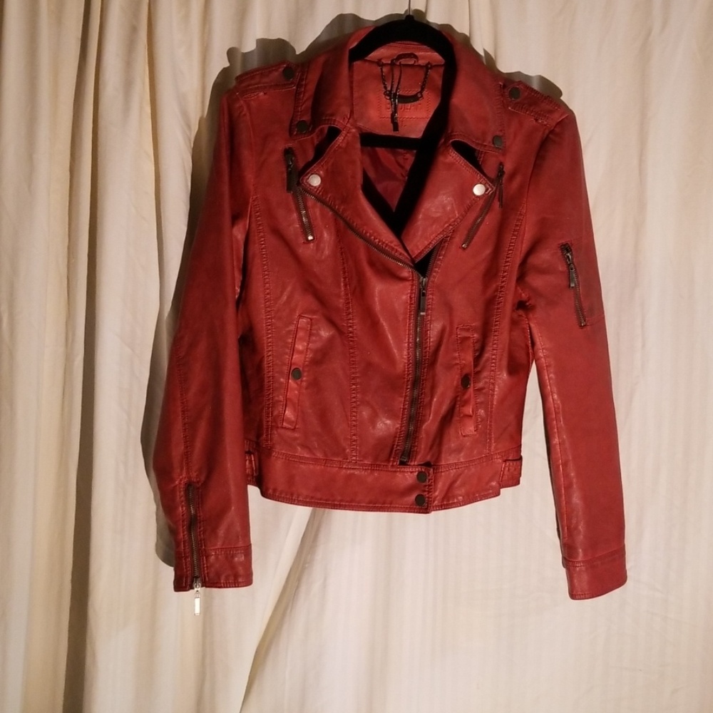 Red Leather Beulah jacket